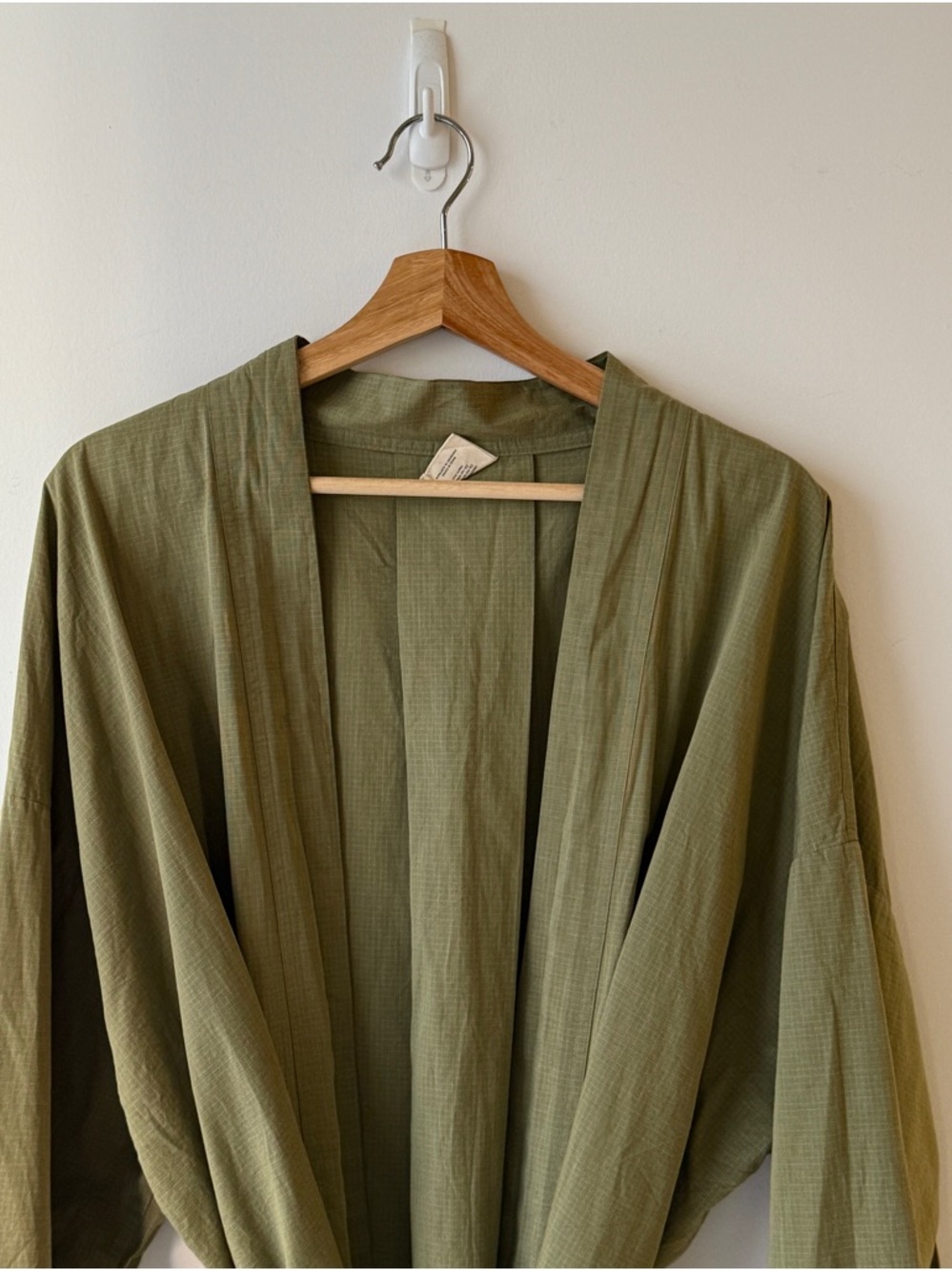 Tie-Waist Olive Kimono Robe by Deiji Studios - Picture 2 of 4